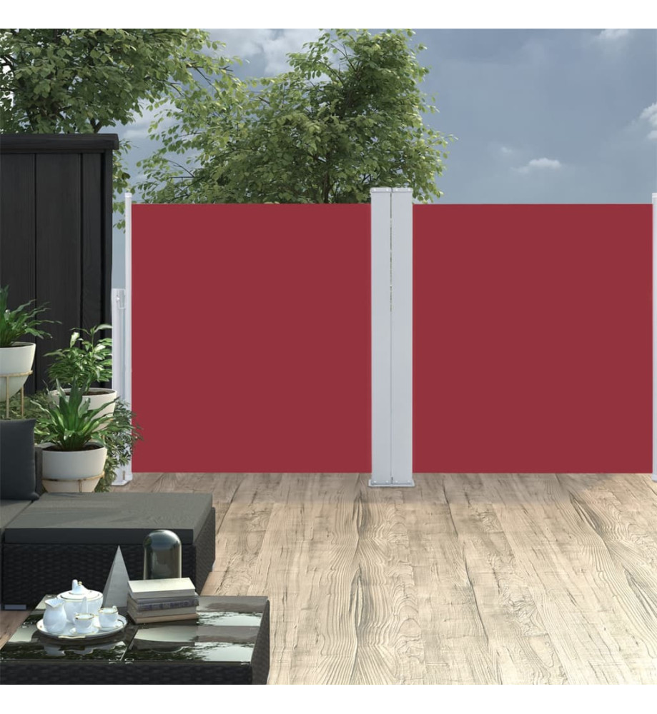 Auvent latéral rétractable Rouge 120 x 600 cm