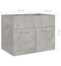 Armoire d'évier Gris béton 60x38,5x46 cm Aggloméré