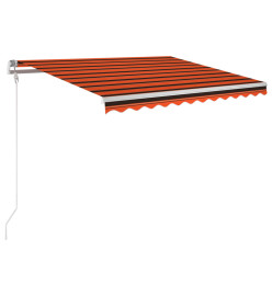 Auvent automatique capteur de vent/LED 350x250 cm Orange/marron