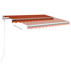 Auvent automatique capteur de vent/LED 350x250 cm Orange/marron