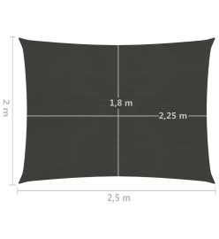 Voile d'ombrage 160 g/m² Anthracite 2x2,5 m PEHD