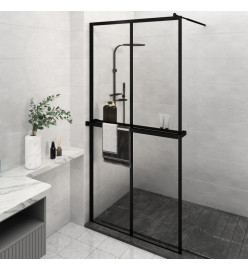 Paroi de douche avec étagère Noir 118x190cm Verre ESG&Aluminium