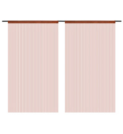 Rideau en fils 2 pcs 100 x 250 cm Marron