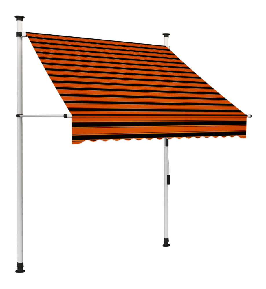 Auvent manuel rétractable 150 cm Orange et marron