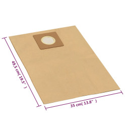 Sacs en papier pour aspirateur sec et humide 10 pcs Marron