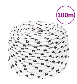 Corde de bateau tressé Blanc 6 mmx100 m Polyester