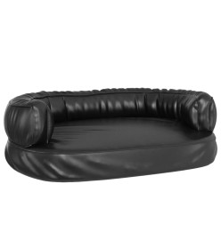 Lit pour chien ergonomique Mousse Noir 60x42 cm Similicuir