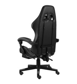 Fauteuil de jeux vidéo avec repose-pied Noir et gris Similicuir