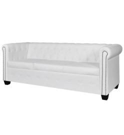 Canapé Chesterfield à 2 places et à 3 places blanc