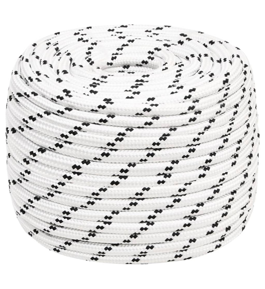 Corde de bateau tressé Blanc 12 mmx100 m Polyester