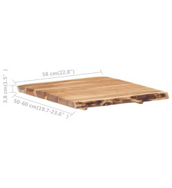 Dessus de table Bois d'acacia massif 58x(50-60)x3,8 cm