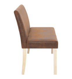 Banc 139,5 cm Marron Similicuir daim