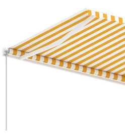 Auvent manuel rétractable sur pied 450x350 cm Jaune/Blanc