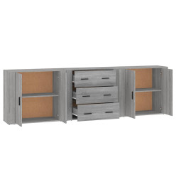 Buffets 3 pcs Sonoma gris Bois d'ingénierie