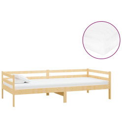 Lit de repos avec matelas 90x200 cm Bois de pin massif