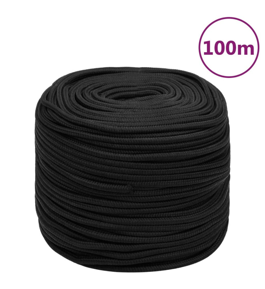 Corde de bateau Noir complet 8 mm 100 m Polypropylène