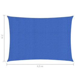 Voile d'ombrage 160 g/m² Bleu 2x4,5 m PEHD