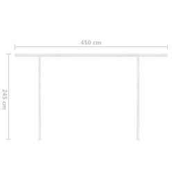 Auvent manuel rétractable avec poteaux 4,5x3,5 m Jaune et blanc