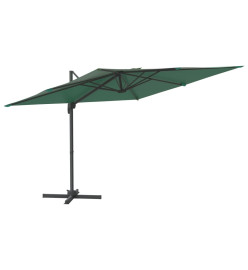 Parasol cantilever à LED Vert 400x300 cm