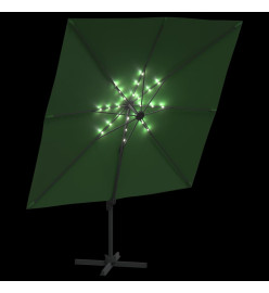 Parasol cantilever à LED Vert 400x300 cm