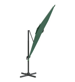 Parasol cantilever à LED Vert 400x300 cm