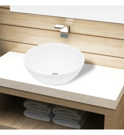 Lavabo de salle de bain Céramique Rond Blanc