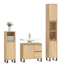 Ensemble de meubles de salle de bain 3 pcs chêne sonoma