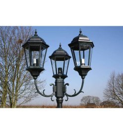 Lampadaire de jardin 3 bras 230 cm Vert foncé/Noir Aluminium