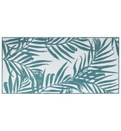 Tapis d'extérieur aqua et blanc 100x200 cm design réversible