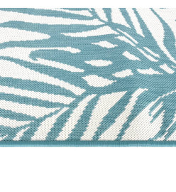 Tapis d'extérieur aqua et blanc 100x200 cm design réversible