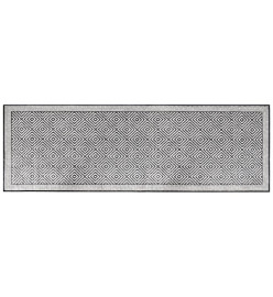 Tapis d'extérieur gris et blanc 80x250 cm design réversible