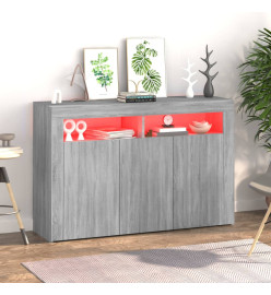 Buffet avec lumières LED sonoma gris 115,5x30x75 cm