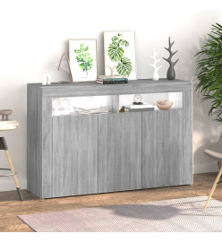 Buffet avec lumières LED sonoma gris 115,5x30x75 cm