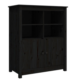 Buffet Noir 83x41,5x100 cm Bois massif de pin