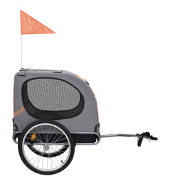 Remorque de vélo pour chiens Orange et gris