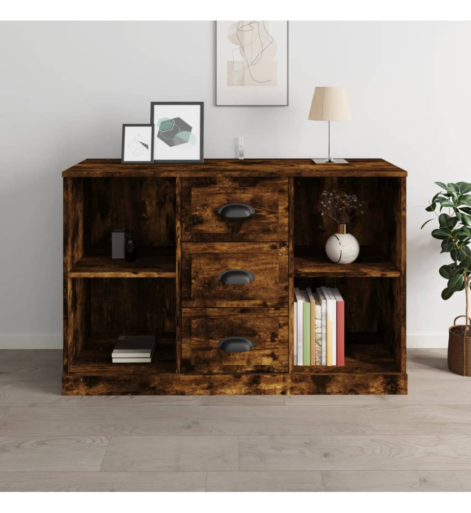 Buffet chêne fumé 104,5x35,5x67,5 cm bois d'ingénierie