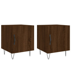 Tables de chevet 2pcs chêne marron 40x40x50cm bois d'ingénierie