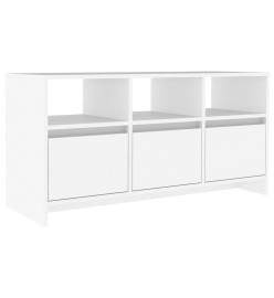 Meuble TV Blanc 102x37,5x52,5 cm Aggloméré