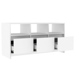 Meuble TV Blanc 102x37,5x52,5 cm Aggloméré