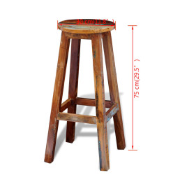 Tabouret de bar Bois de récupération massif