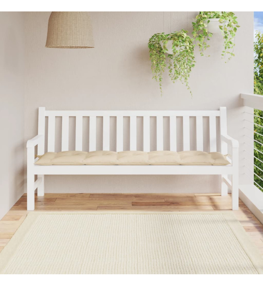 Coussin de banc de jardin beige 180x50x7 cm tissu oxford Coussin de banc de jardin beige 180x50x7 cm tissu oxford