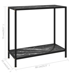 Table console Noir 80x35x75 cm Verre trempé