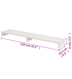 Support de moniteur Aggloméré 110x23,5x9 cm Blanc