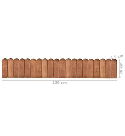 Rouleaux de bordure 2 pcs 120 cm Bois de pin imprégné