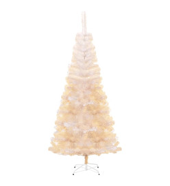 Sapin de Noël artificiel pointes iridescentes Blanc 180 cm PVC