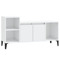 Meuble TV Blanc brillant 100x35x55 cm Bois d'ingénierie