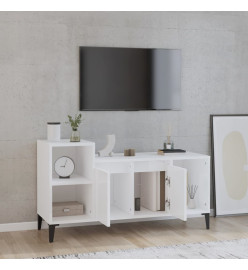 Meuble TV Blanc brillant 100x35x55 cm Bois d'ingénierie