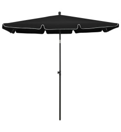 Parasol de jardin avec mât 210x140 cm Noir