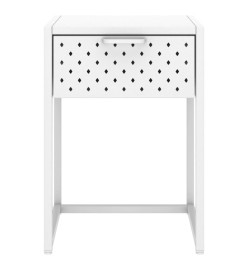 Table de chevet Blanc 38x35x54 cm Acier