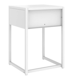 Table de chevet Blanc 38x35x54 cm Acier